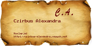 Czirbus Alexandra névjegykártya